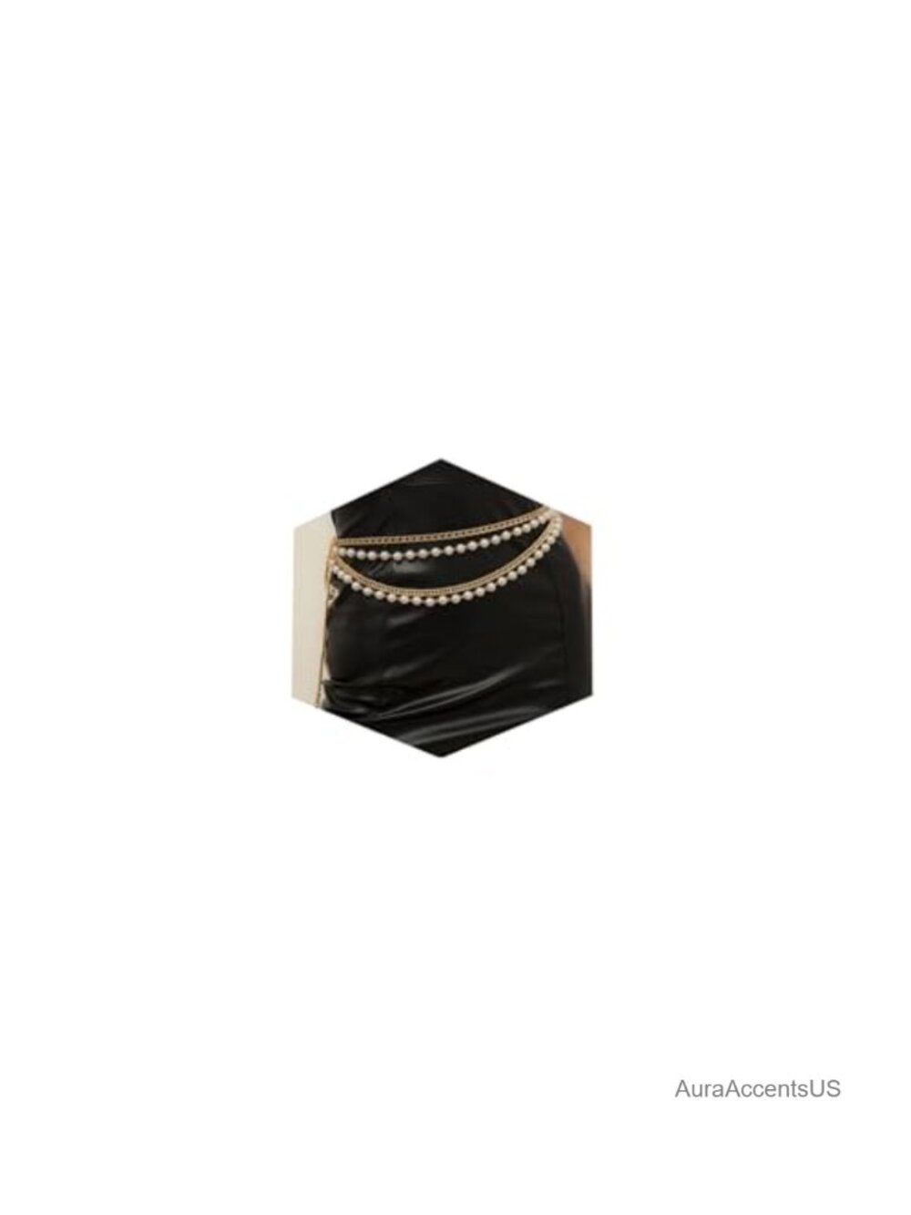 Gold Chain Belt with Pearl Sunflower Butterfly Waist Chain Plus Size Long